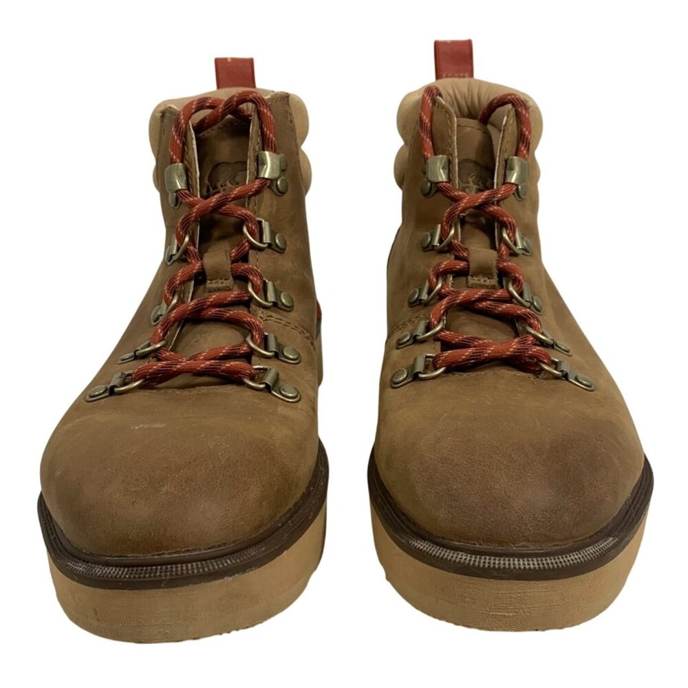 SOREL Women's Hi-Line Hiker Camel Tan Leather Waterproof Lace Up Boots Size 9.5